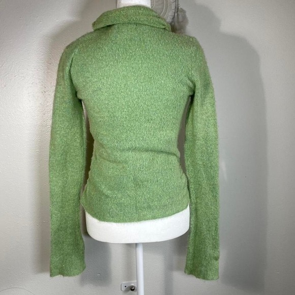 Vintage‎ Y2K Girl Planet Womens Small Green Preppy Turtleneck Glam Long Sleeve - Picture 2 of 5